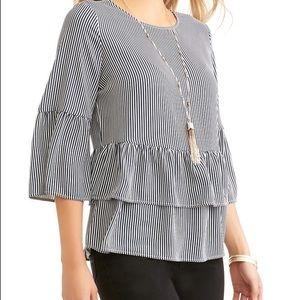 SOLD Time & Tru Peplum Bell sleeve blouse